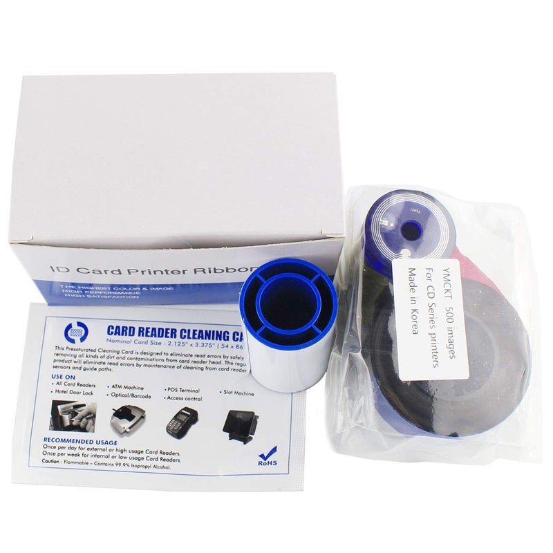 PARTSHE 535000-003 Color Ribbon Kit for Datacard CP40 CP60 CP80 Card Printer, YMCKT 500 Images (YMCKT) - Image 1